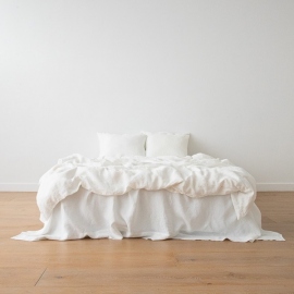 Off White Washed Bed Linen Fabric Prewashed