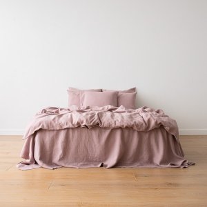 Juego de cama de lino Dusty Rose