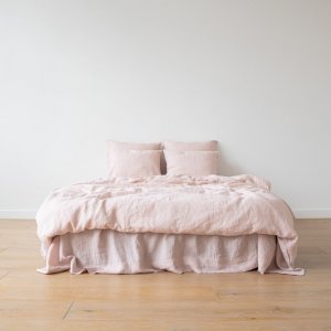 Juego de cama de lino Rosa