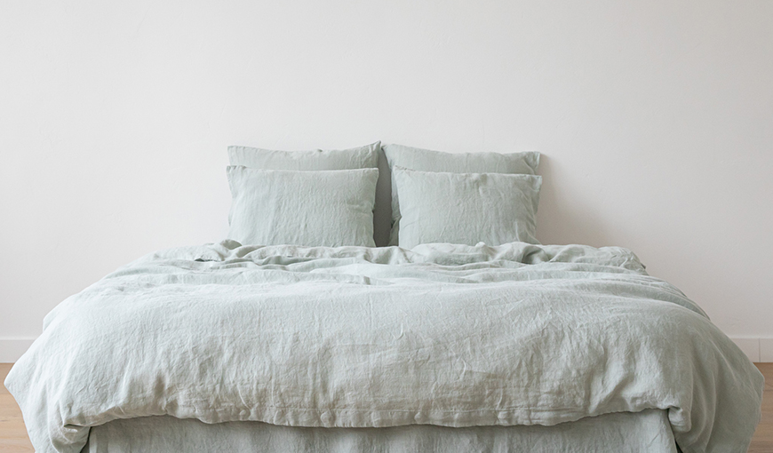 Conjunto de Cama de Lino Sea Foam Stone Washed