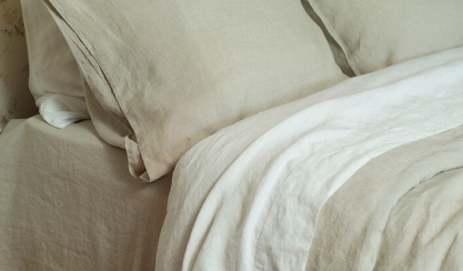 Ropa de cama de lino lavado a la piedra
