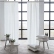 Cortinas de lino Terra blanco roto en una habitación con cojines